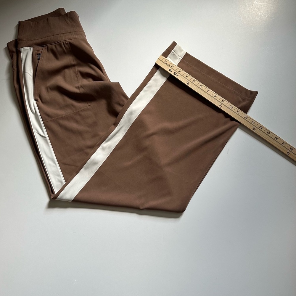 Athleta Brown and White Joggers with Sporty Stripes Size L - Picture 15 of 15